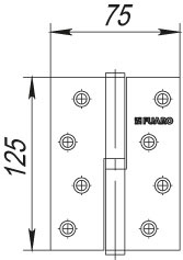 Петля съемная Fuaro (Фуаро) 413-5 125x75x2,5 PN (матовый никель) — фото 2
