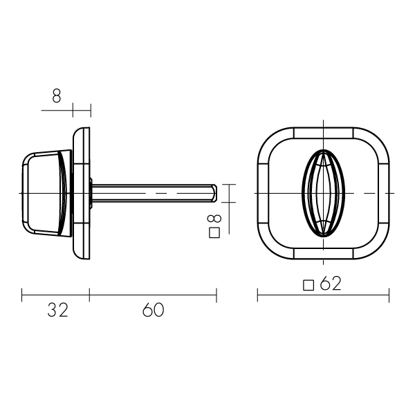 Ручка поворотная Fuaro (Фуаро) BKW8 XL (хром) CP-8