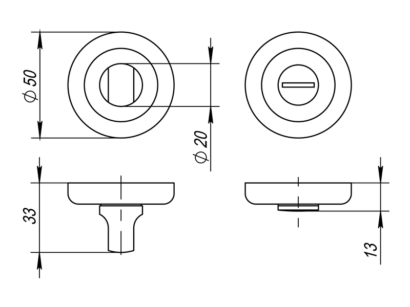 Ручка поворотная BK ZM SG/GP-4 — фото 2