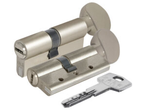 Цилиндровый механизм с вертушкой 164 DBM-E/90 40+10+40 mm никель 5 кл. БЛИСТЕР — купить в Сочи