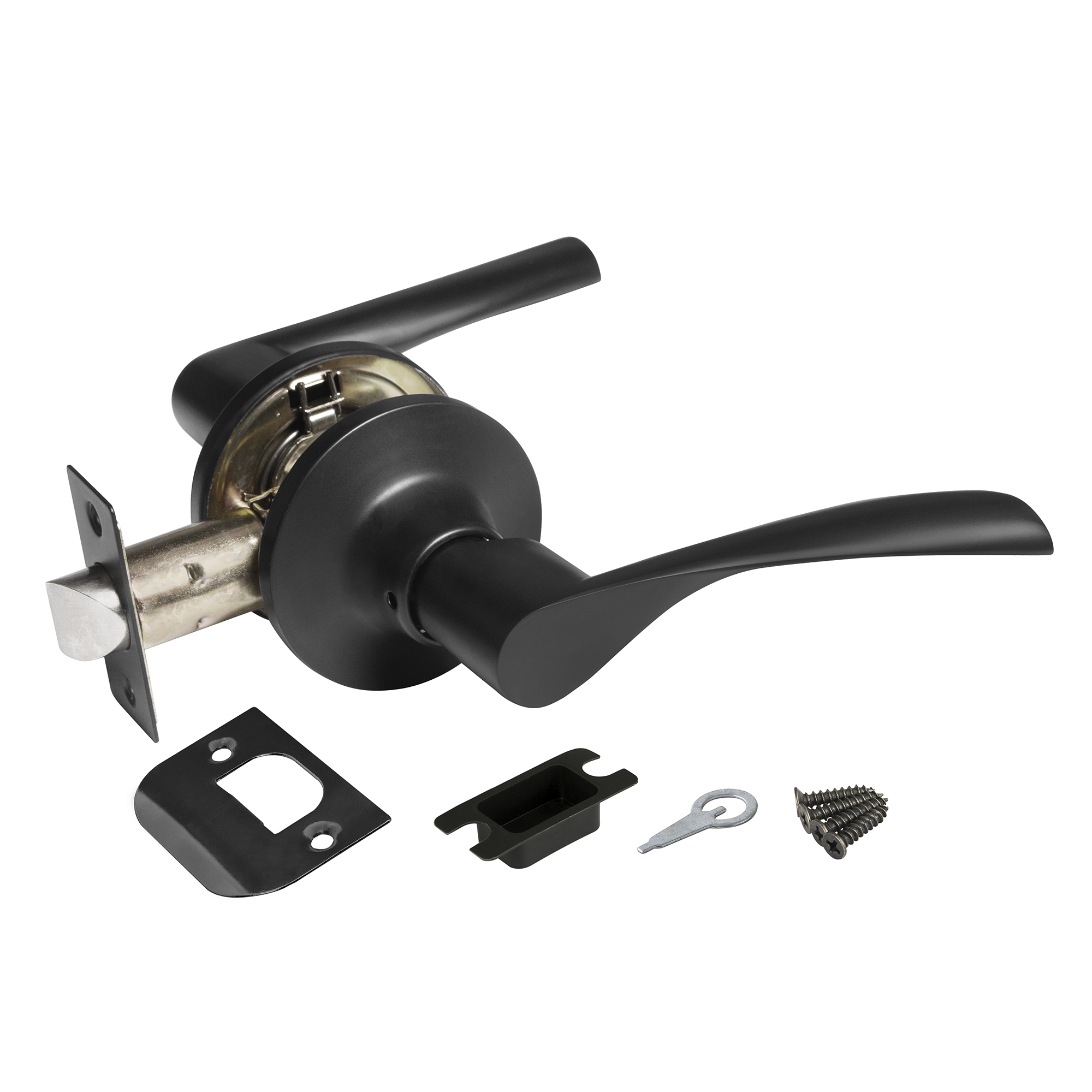 Ручка защелка DK610 BL-PS (6010 BL-P) (без фик.) черный в Сочи