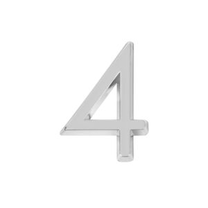 Цифра 4 самоклеящаяся ABS (50х37) (FUARO) CP хром — купить в Сочи