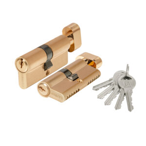 Цилиндровый механизм 1000ZM Knob70(30+10+30) SSG сатинированное золото, 5Key с вертушкой — купить в Сочи