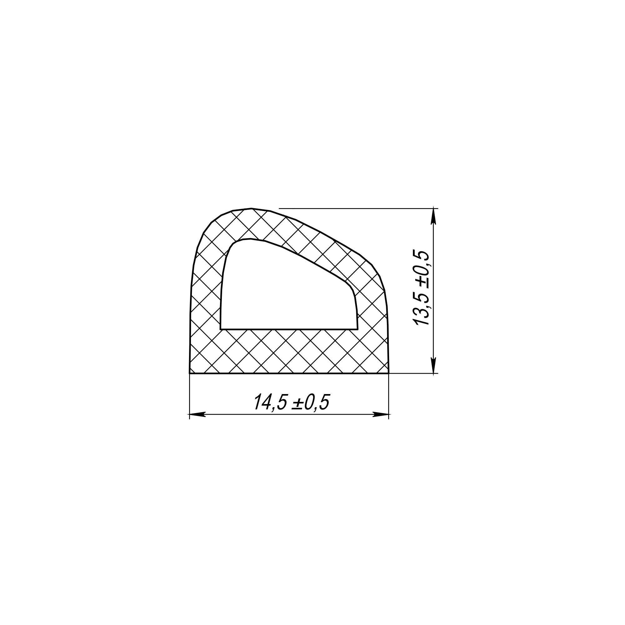Уплотнитель самоклеящийся ADH/D-14,5x13,5mm , BLACK черный 100 m — фото 2