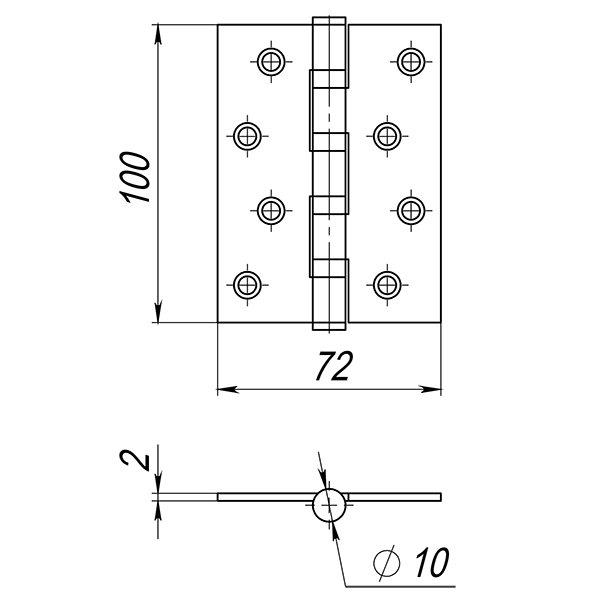 Петля универсальная IN4000U GR (4B/P 100x70x2) графит — фото 2