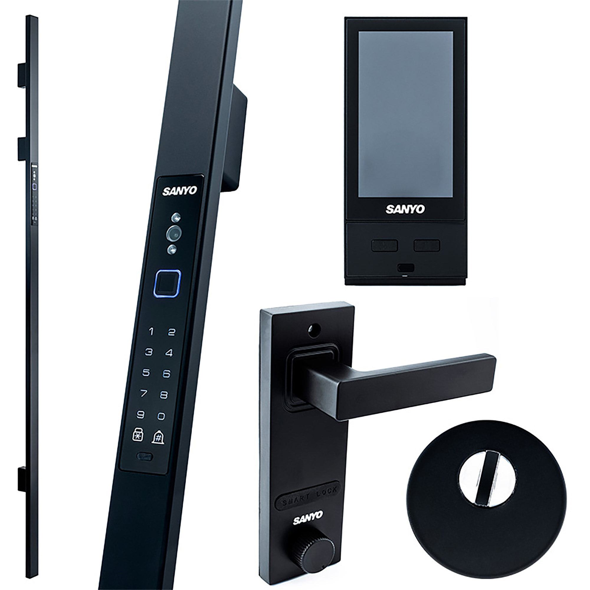 Электронный замок Sanyo D700 Usmart Go DM70 с WiFi, ручка скоба 1800 мм, черный в Сочи