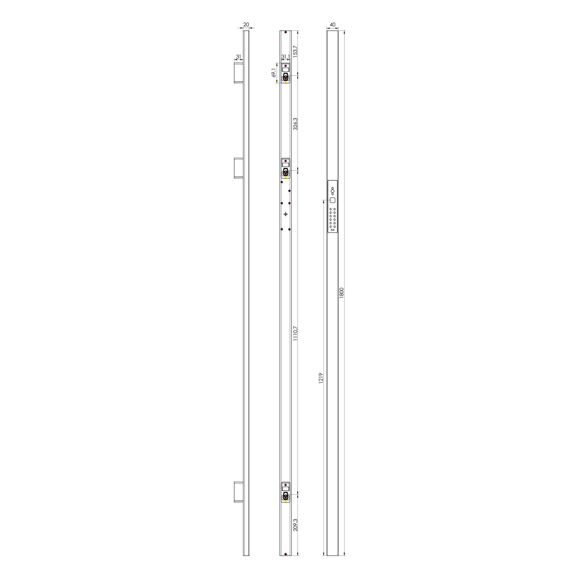 Электронный замок Sanyo D700 Usmart Go DM70 с WiFi, ручка скоба 1800 мм, черный — фото 4