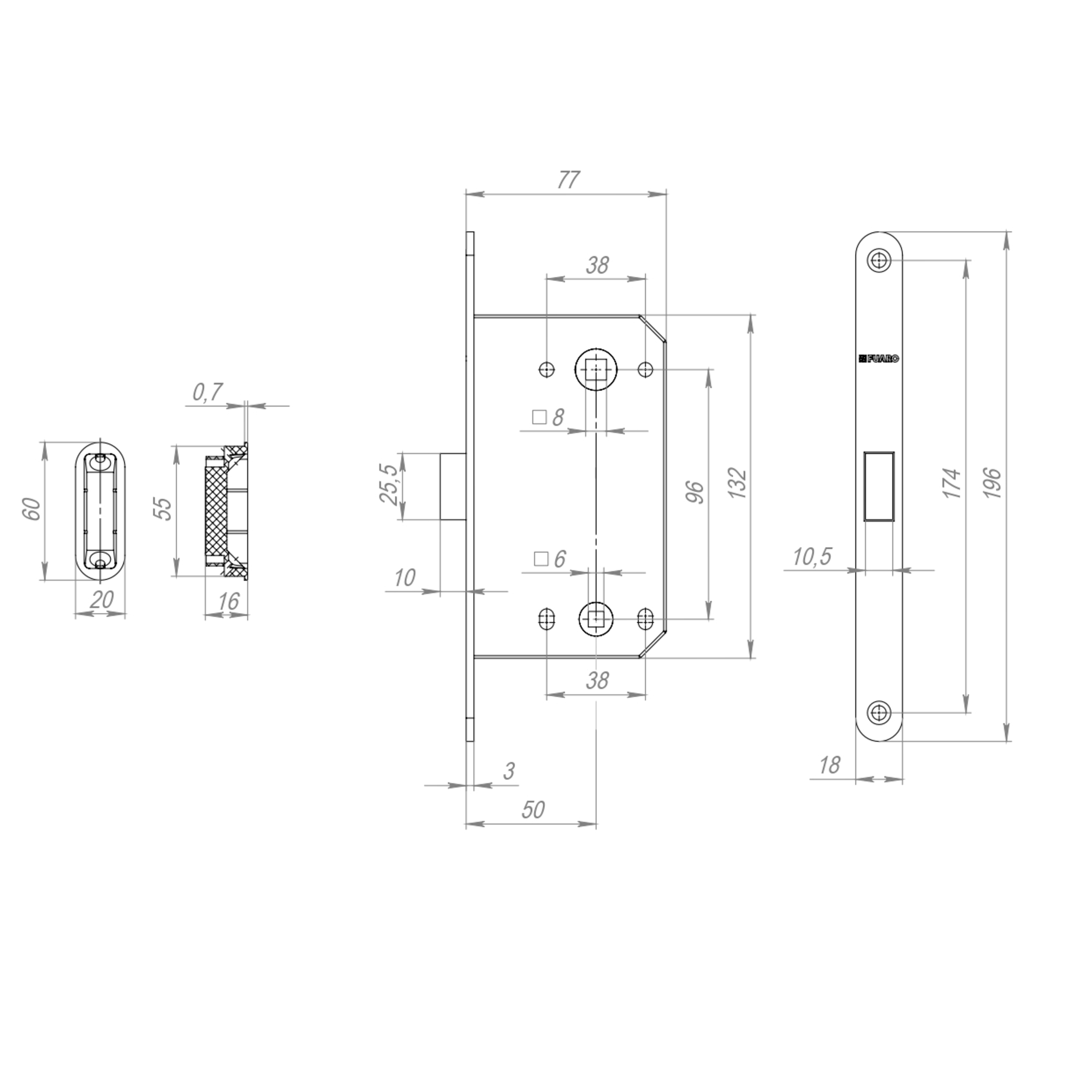Защелка врезная магнитная MAGNM96WC-50/BL INOX CP-8 хром (блистер) — фото 2