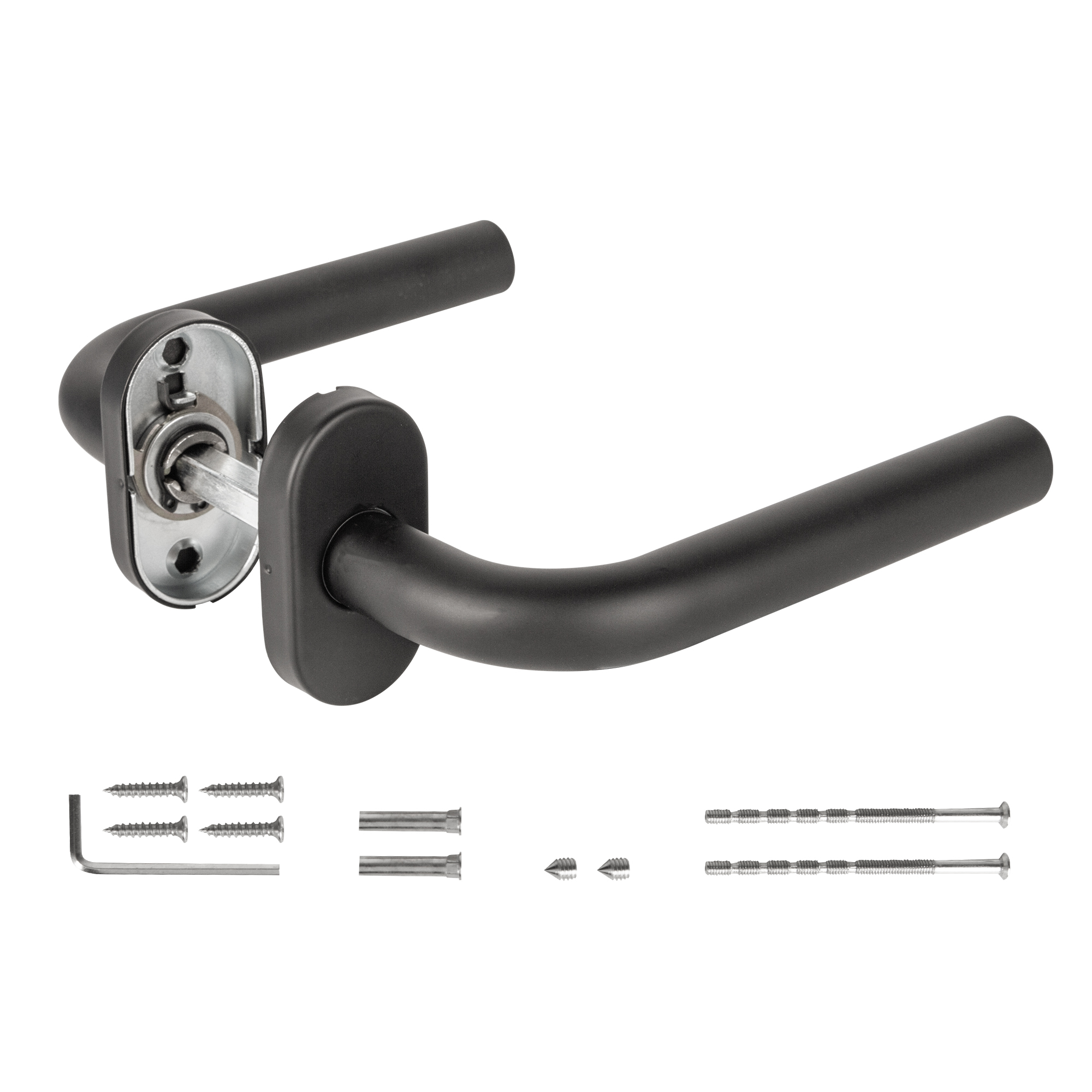 Ручка раздельная R.DSS201-0201P/19 INOX 201 BLACK (овальное основание) — фото 3