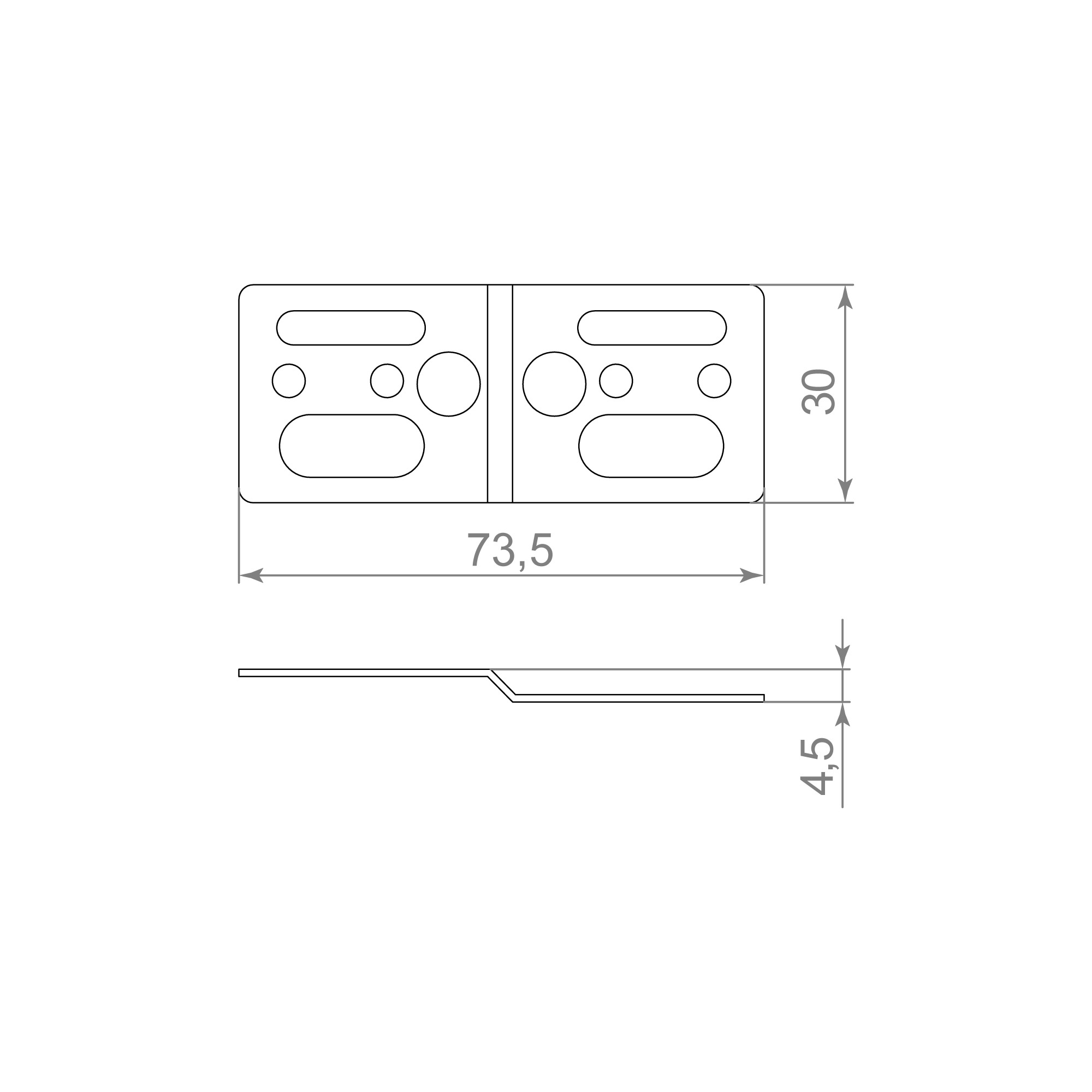 Комплект пластина крепежная с винтами SWD.Scope 75/30/5 plate with screws — фото 2