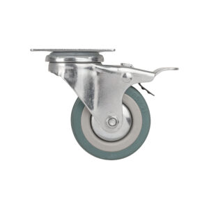 Опора колесная со стопором и площадкой WL/B-60R/50 kg (brake) резина — купить в Сочи