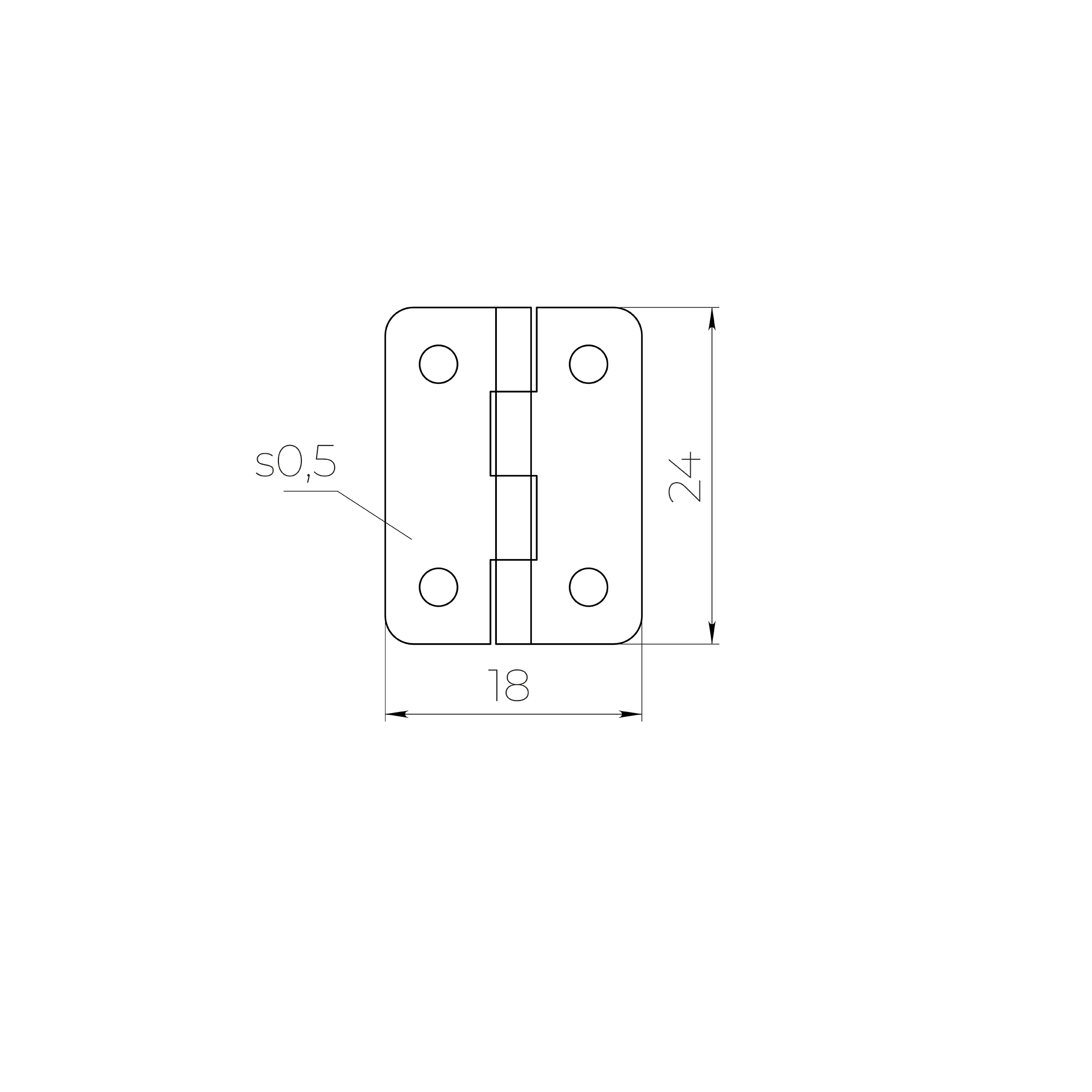 Петля карточная универсальная LM/IN18x24x0,5U YZN желтый цинк (4 шт) — фото 2