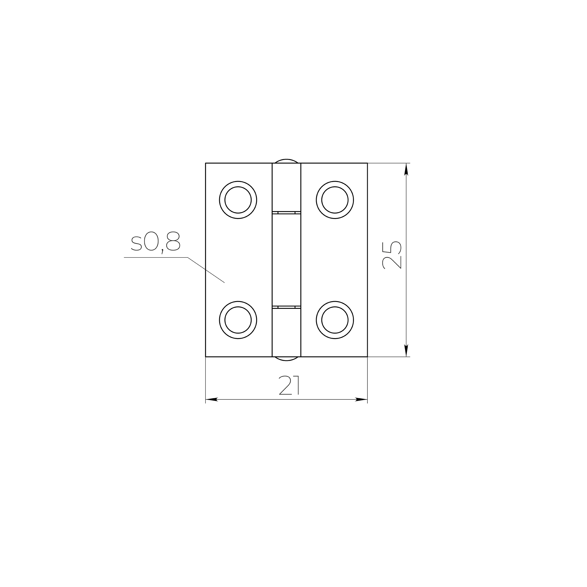 Петля карточная универсальная LM/IN22x24x0,8U ZN цинк (2 шт) — фото 2