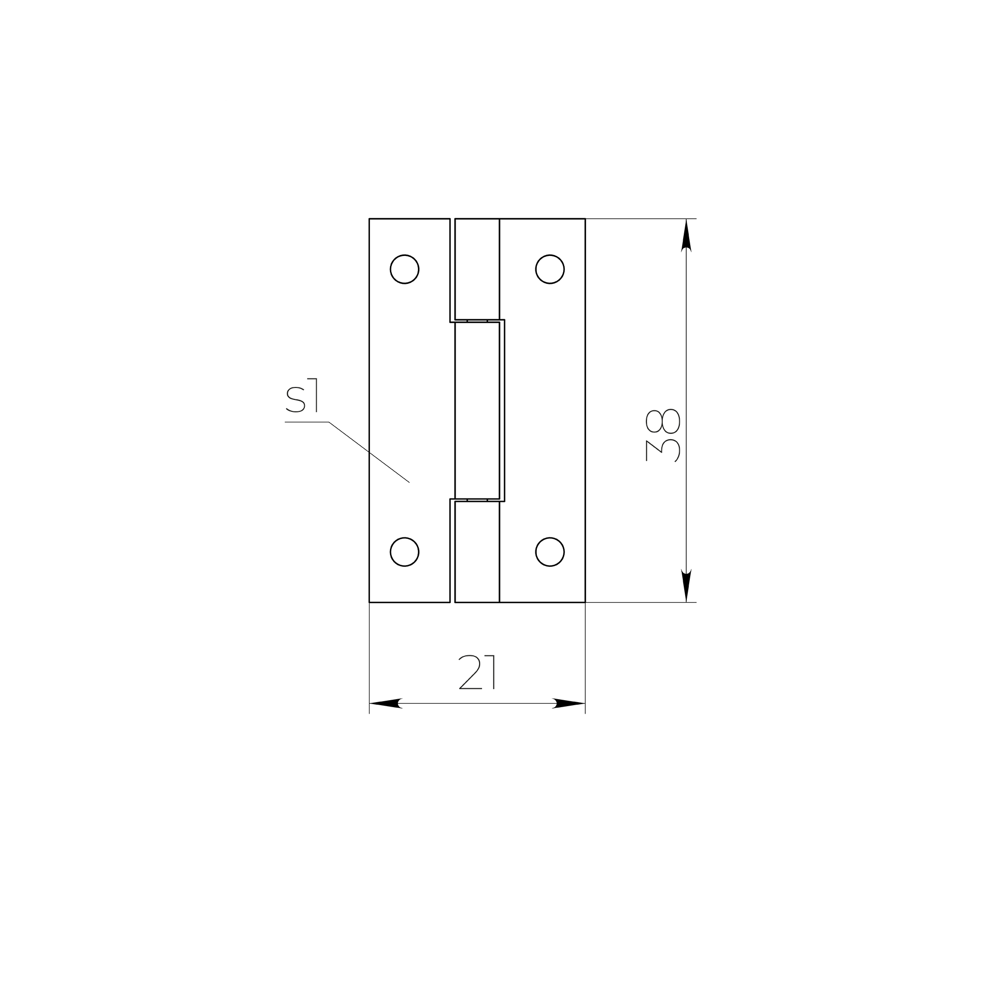 Петля карточная универсальная LM/IN22x35x1U YZN желтый цинк (2 шт) — фото 2