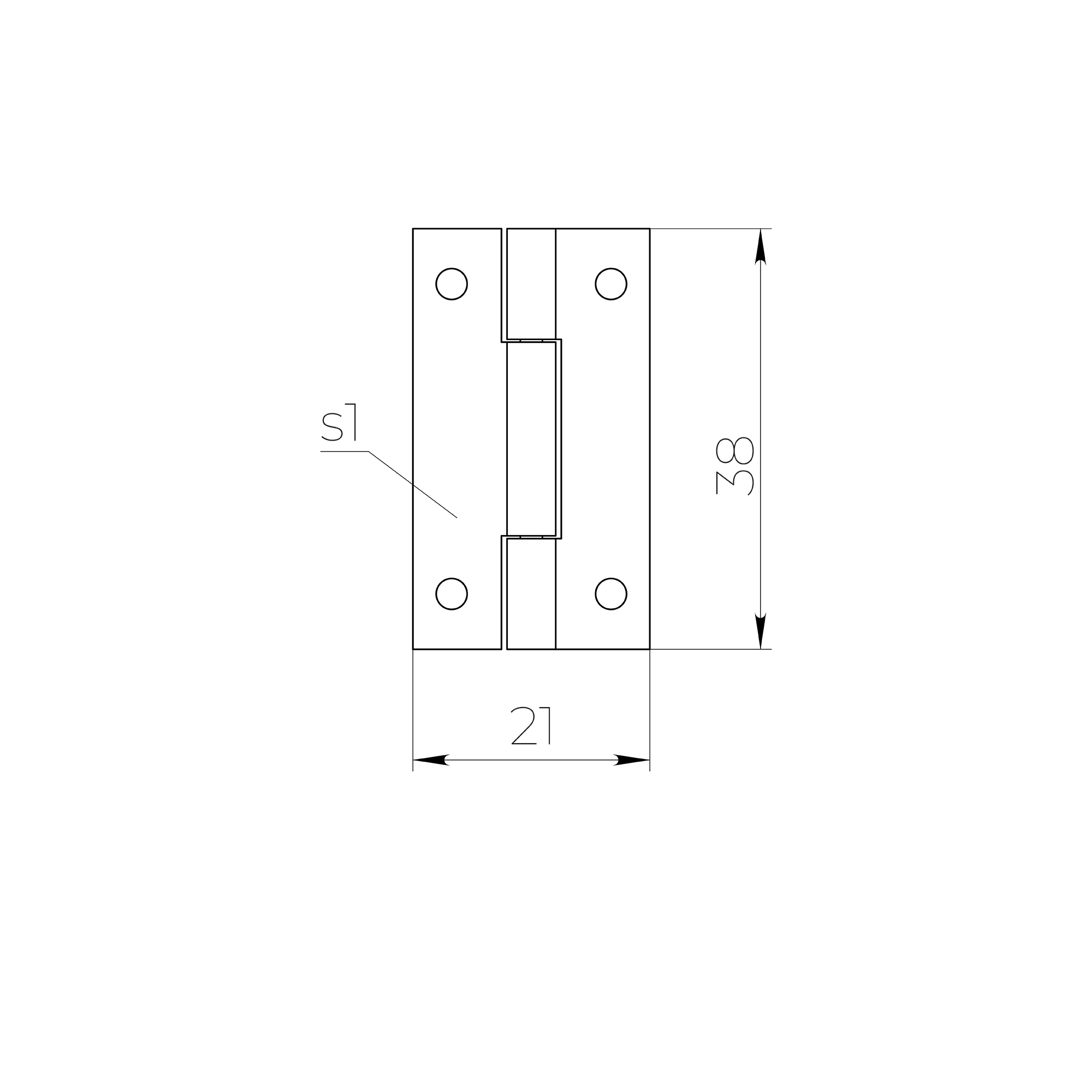 Петля карточная универсальная LM/IN22x35x1U ZN цинк (2 шт) — фото 2