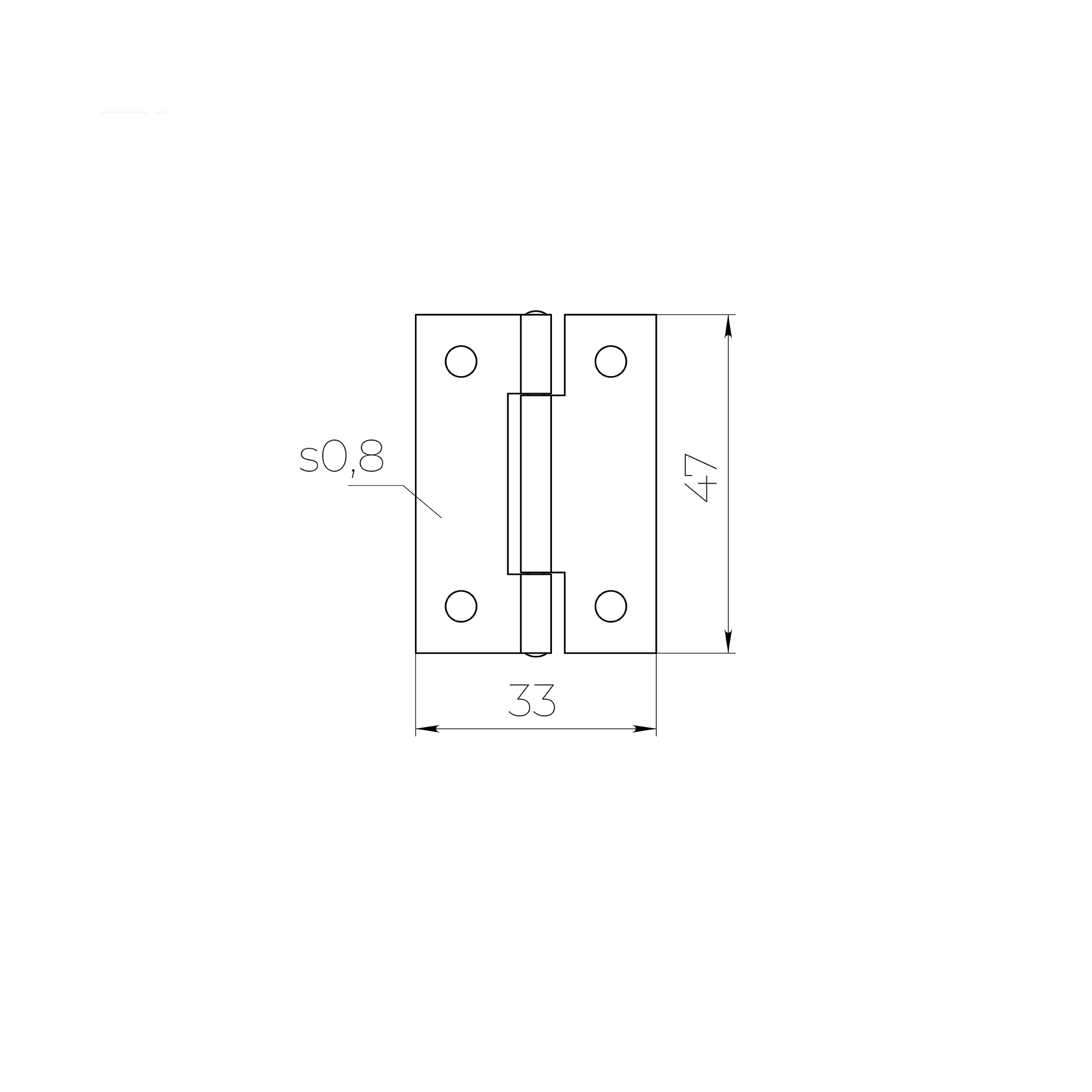 Петля карточная универсальная LM/IN33x48x1U YZN желтый цинк (2 шт) — фото 2