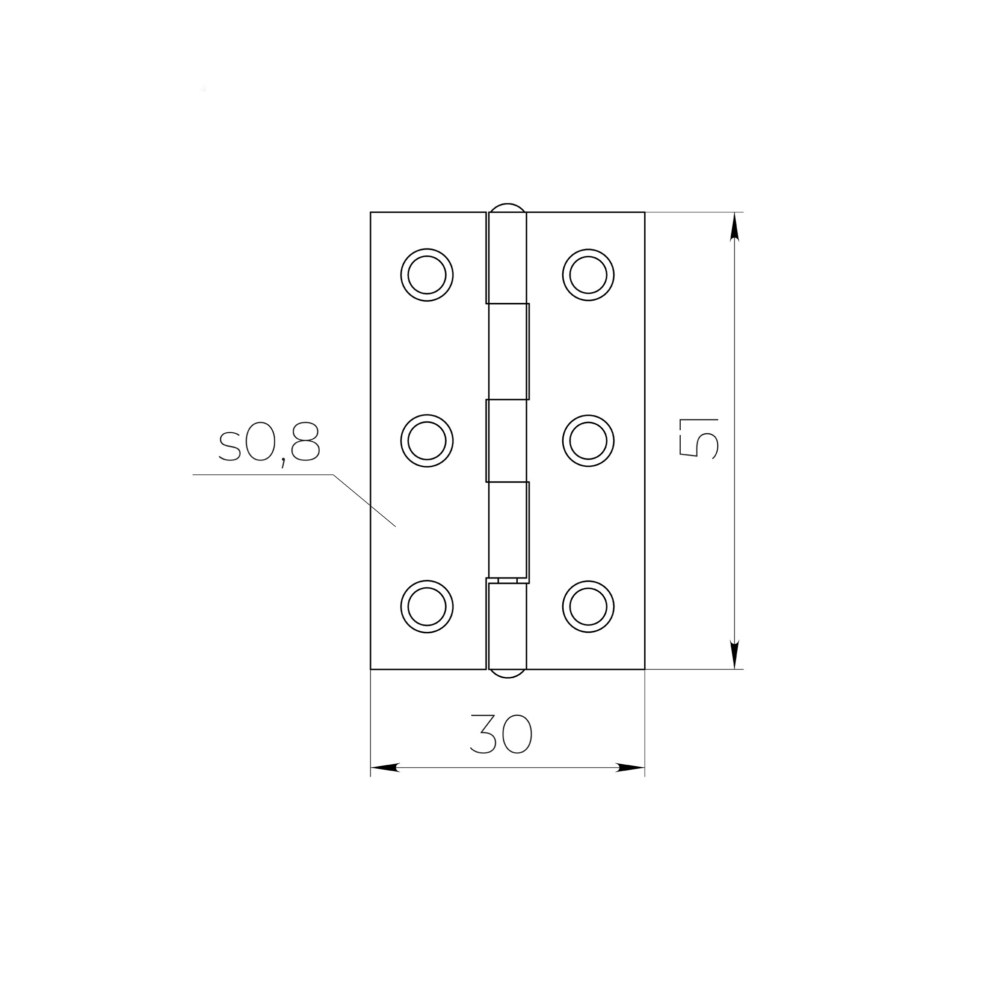 Петля карточная универсальная LM/IN30x50x1U ZN цинк (2 шт) — фото 2