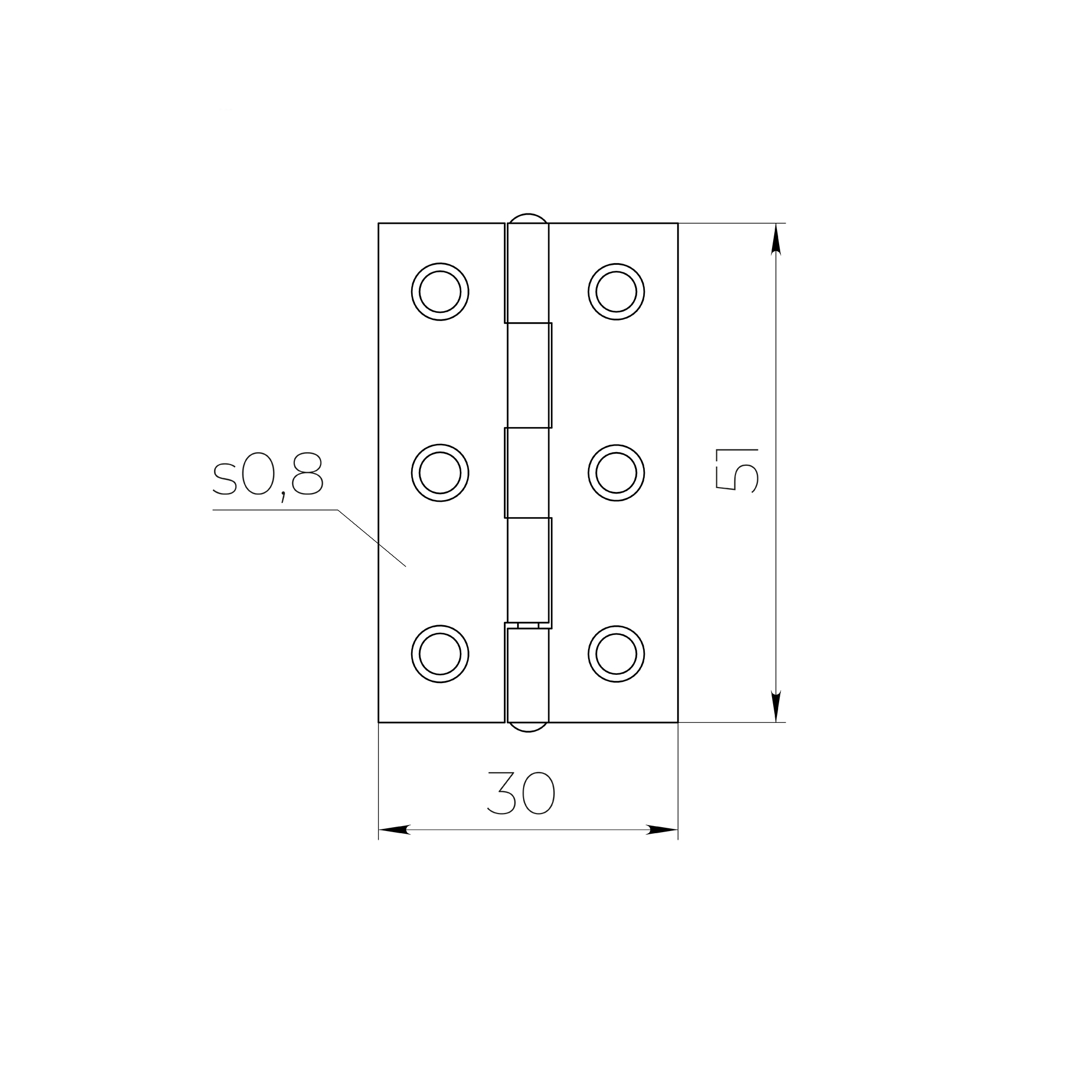 Петля карточная универсальная LM/IN30x50x1U YZN желтый цинк (2 шт) — фото 2