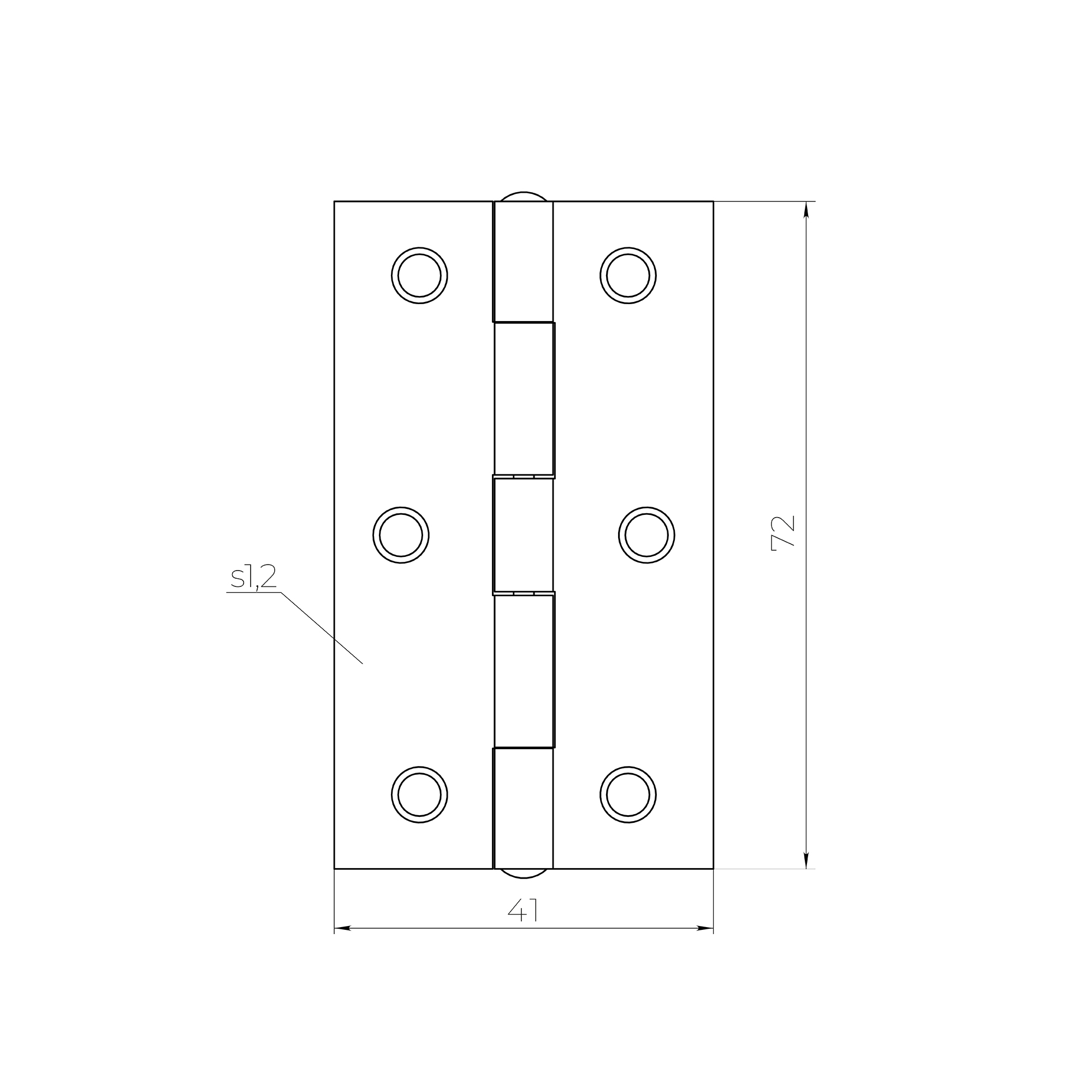 Петля карточная универсальная LM/IN40x75x1,2U YZN желтый цинк (2 шт) — фото 2