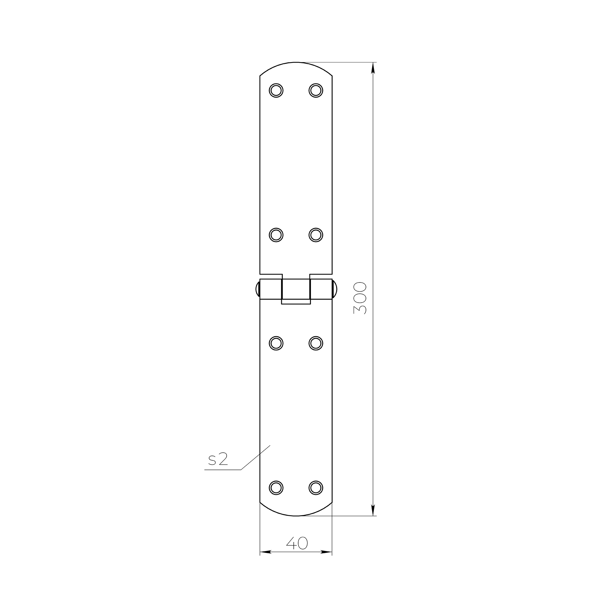 Петля французская LM/IN300x40x2FR YZN желтый цинк — фото 2