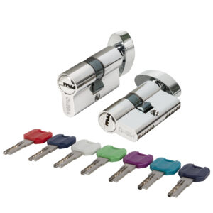 Цилиндровый механизм MaxPro7002Knob52mm(21+10+21) CP хром 7key с вертушкой — купить в Сочи