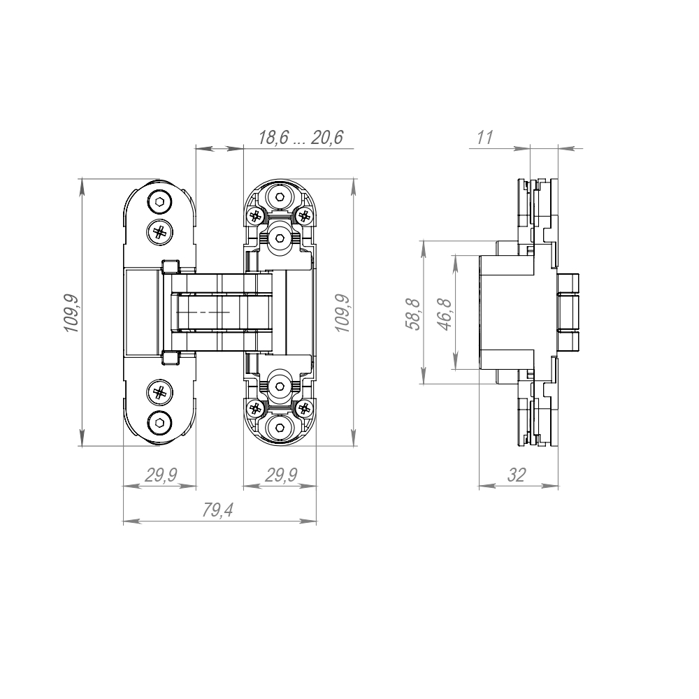 Петля скрытой установки LM/U3D2000.TG BL/FSG флор. золото в Сочи