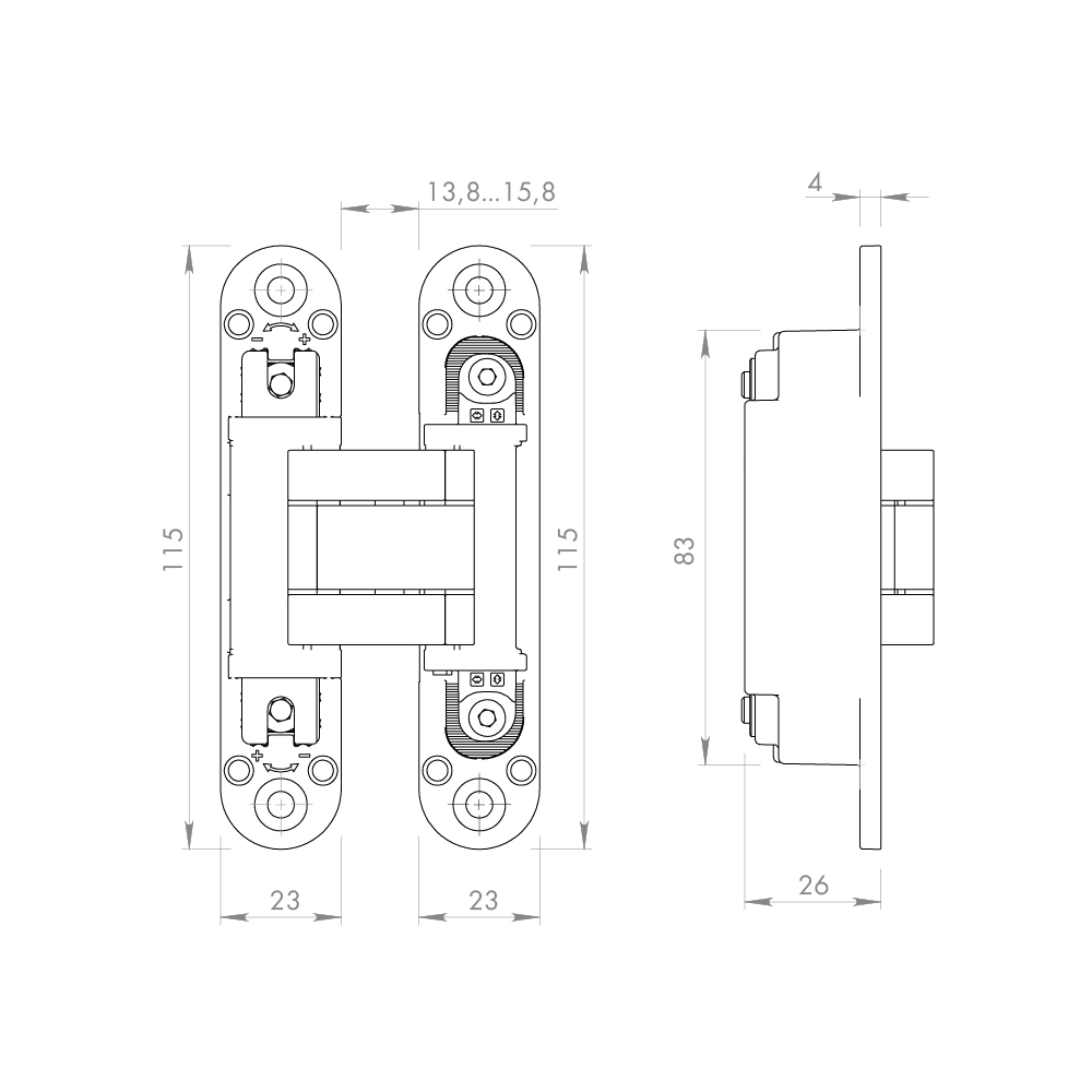 Петля скрытой установки LM/U3D3000.VPG BL/BL черный TECH — фото 2