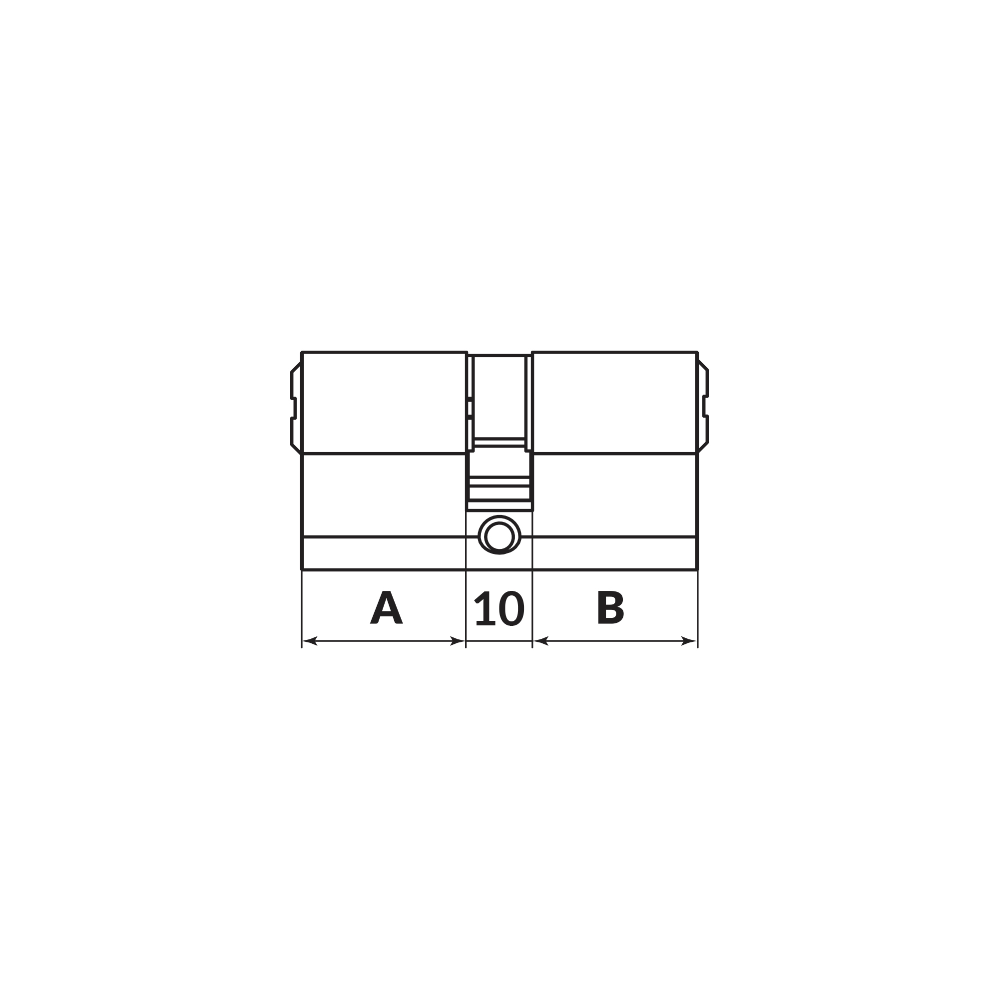 Цилиндровый механизм (200 ZA/70) 2000ZAKey70(30+10+30) BL черный 5Key — фото 2