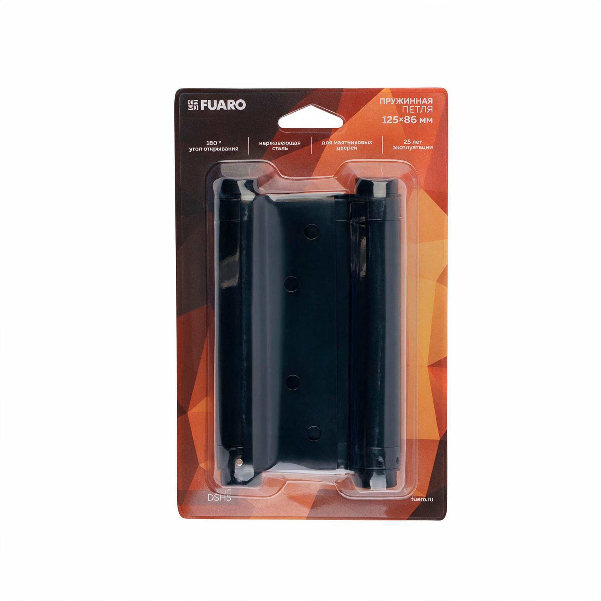 Пружинная двусторонняя (барная) петля DSH5 (125х86х1,5) INOX 201 BL черный (блистер) — фото 3