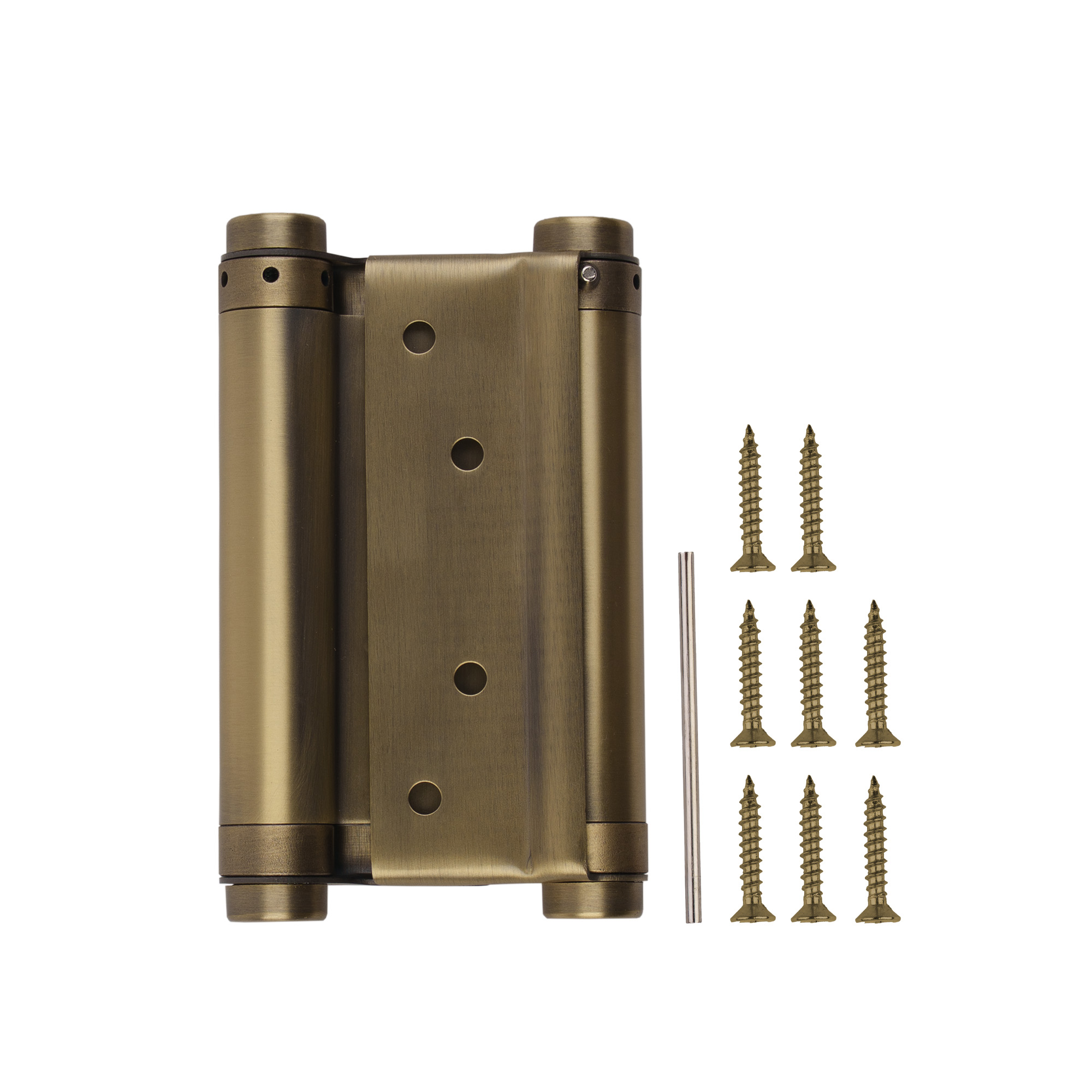 Пружинная двусторонняя (барная) петля DSH5 (125х86х1,5) INOX 201 AB бронза (блистер) — фото 4