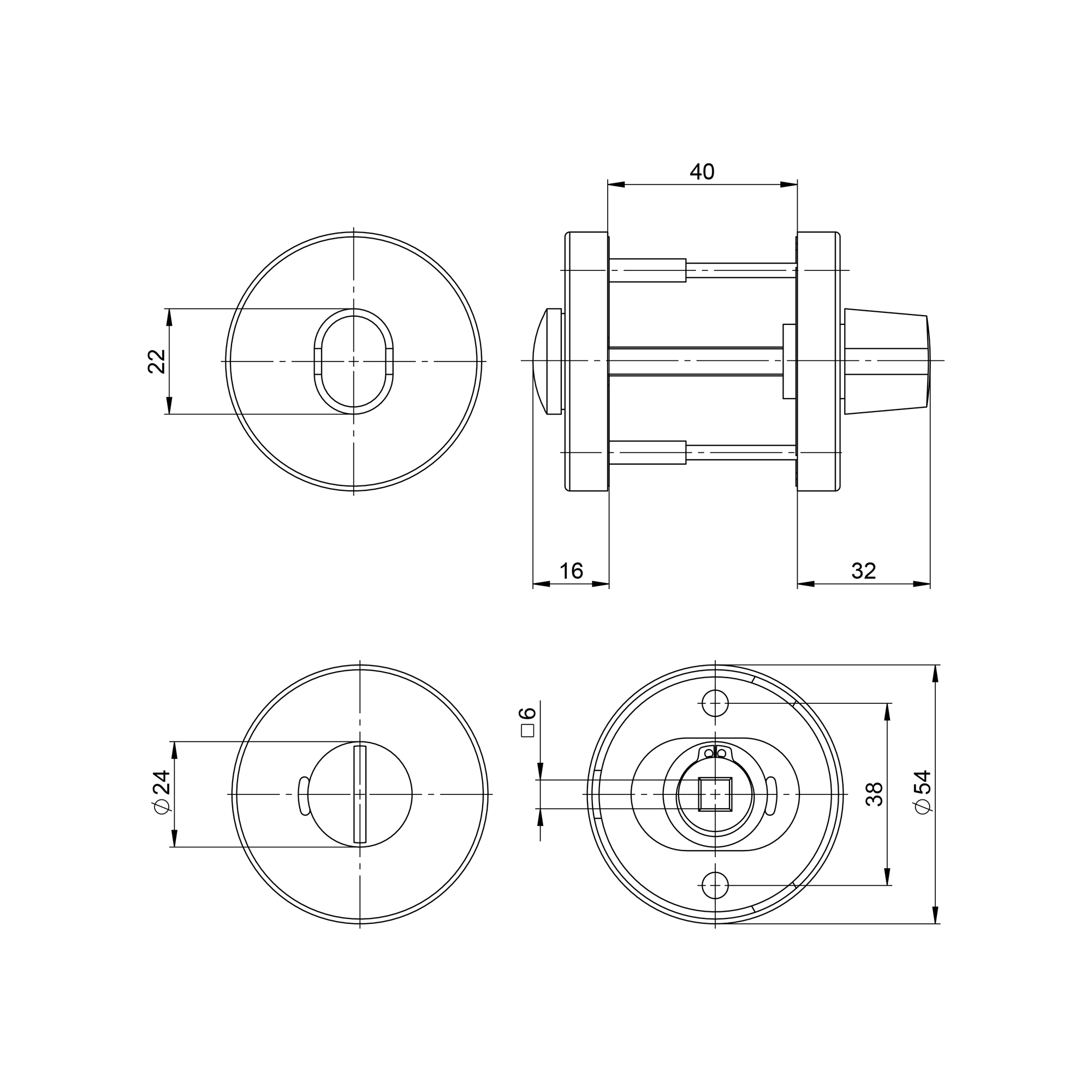 Ручка поворотная BK6.R.DSS201-02 INOX 201 BLACK (с индикатором) — фото 2