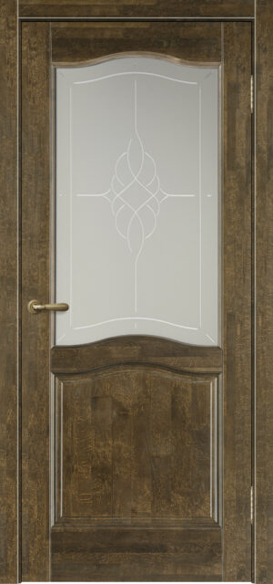 Межкомнатная дверь Стеклянная (ДО) Лео Античный орех 2000х700